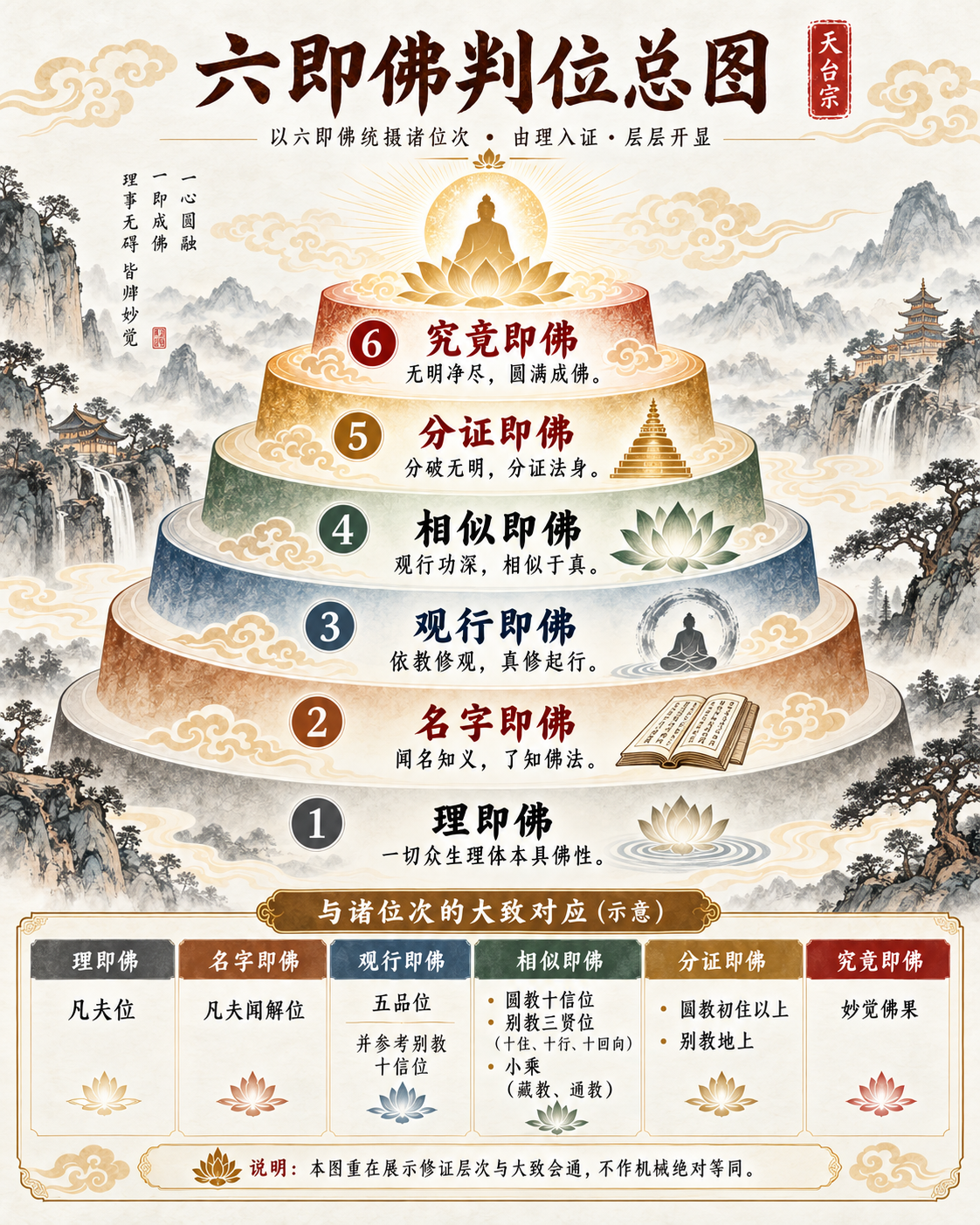 Overview of the six identities